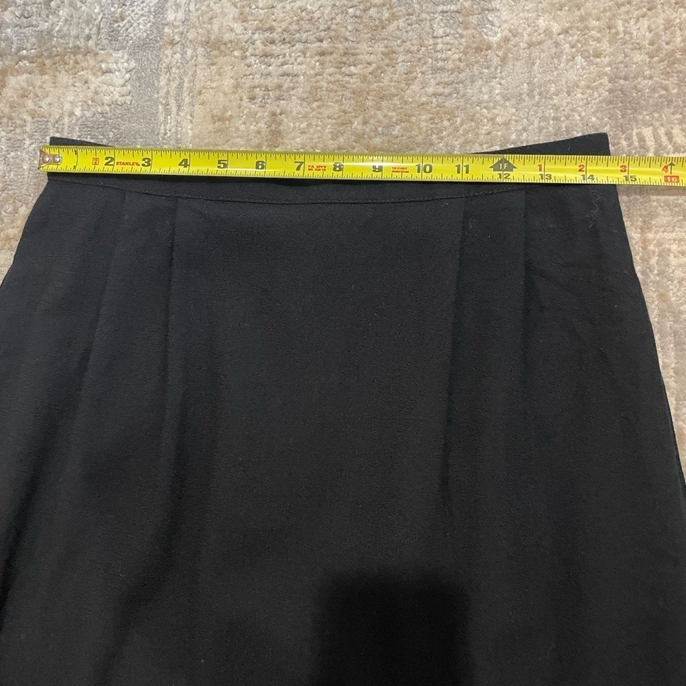Vintage Black 100% Wool Fully Lined Pencil Skirt, Size 12, Has Pockets! - Picture 11 of 11